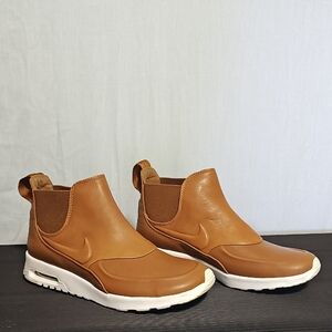 Nike Tan Leather Slip-On Shoes